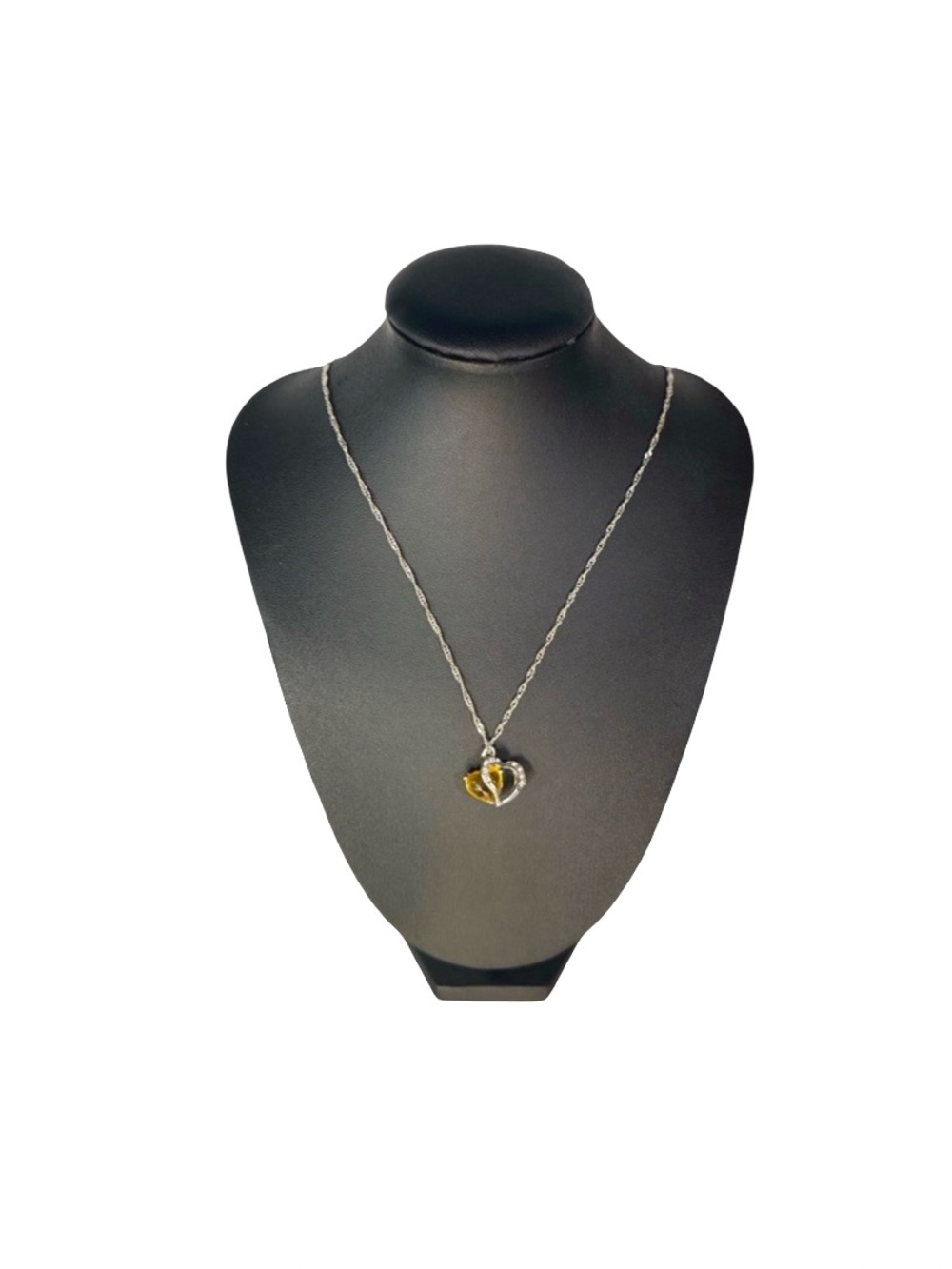 Orange Crystal Heart Necklace